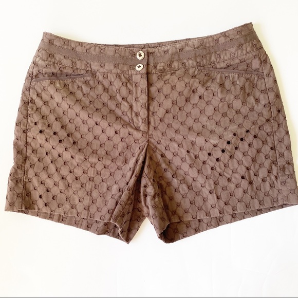 Eyelet brown shorts White House Black Market